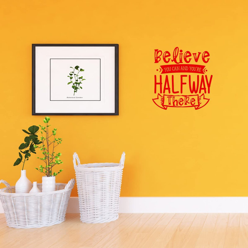 Adhésif décoratif «Believe You Can», H 13 po x l 13 po, Rouge