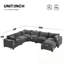 Canapé modulaire en U avec rangement et repose-pieds Chenille-1397569035