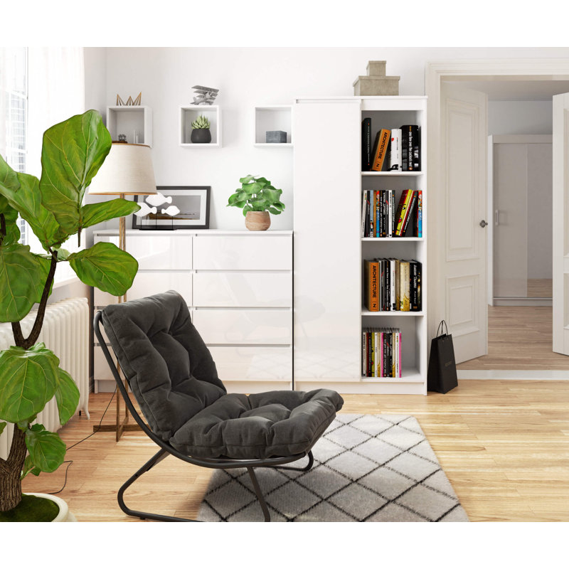 Alexondra 180cm H x 80cm W Standard Bookcase, Gloss White