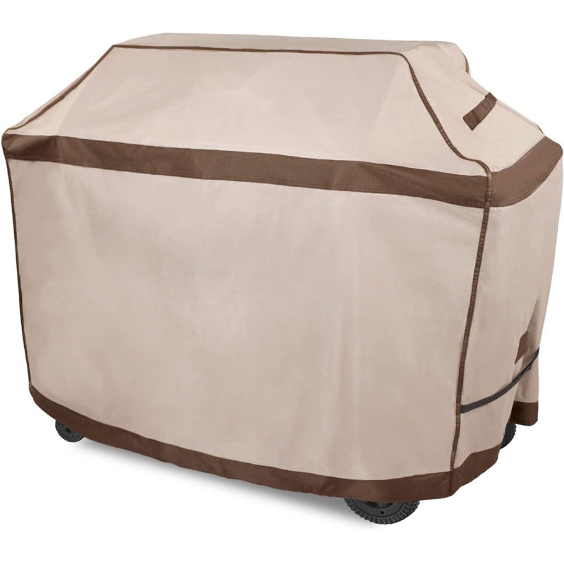 Grill Cover 64 Inch, Heavy Duty Waterproof BBQ Covers, Gas Grill Covers Fits Weber Spirit, Weber Genesis, Char-Broil,Nexgrill, Brinkmann, Brown & Beige