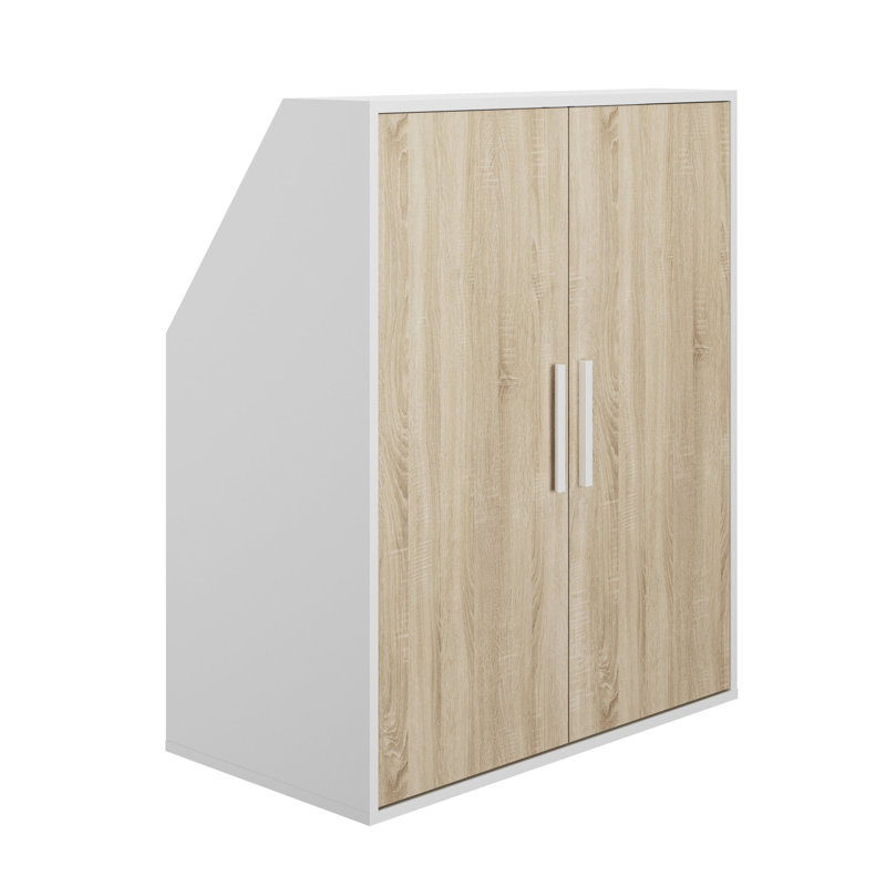 2 Door Wardrobe, Natural/White