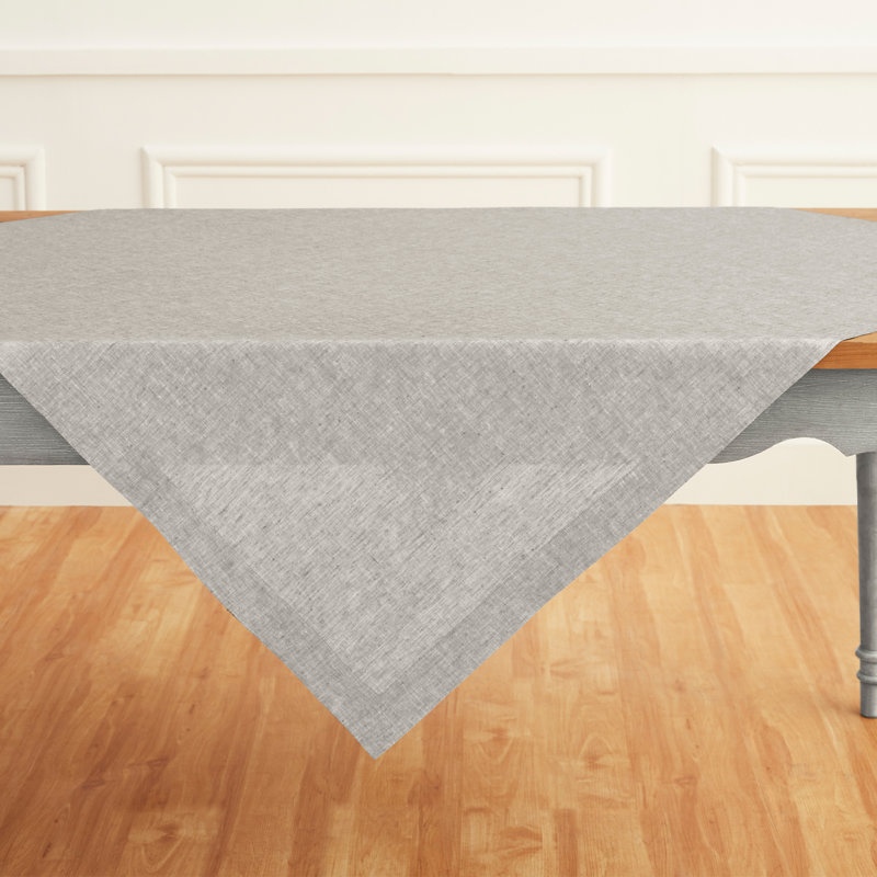 100% Pure Linen Table Throw - Athena, Oyster Gray