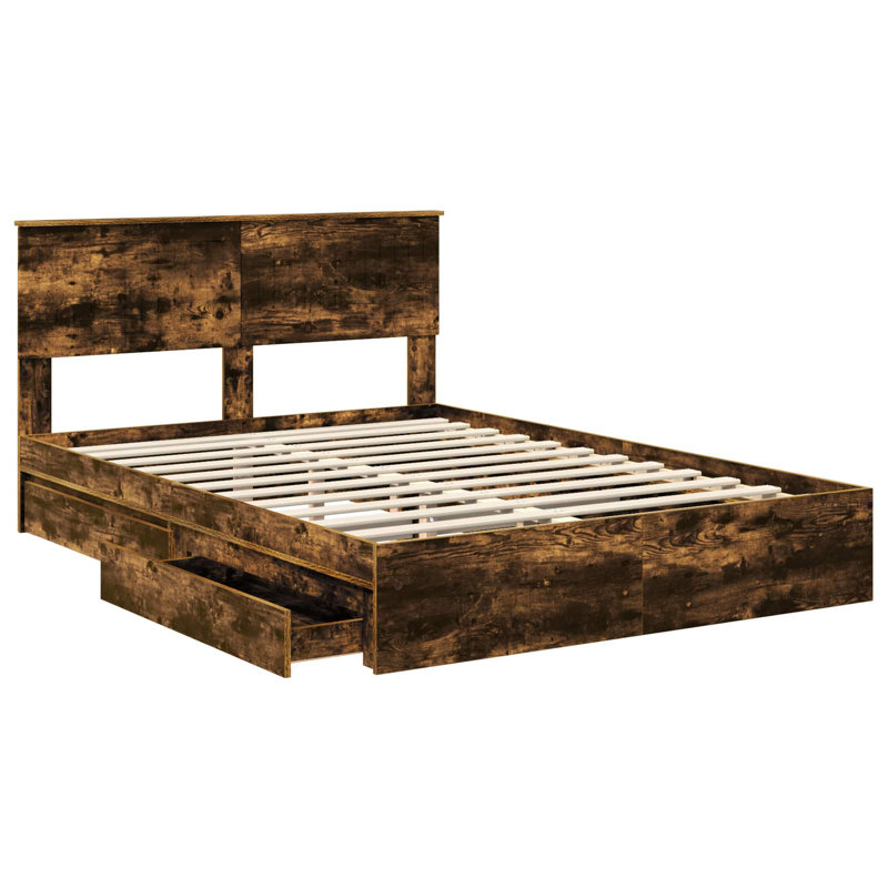 Bed, Smoked Oak, Double (4'6)