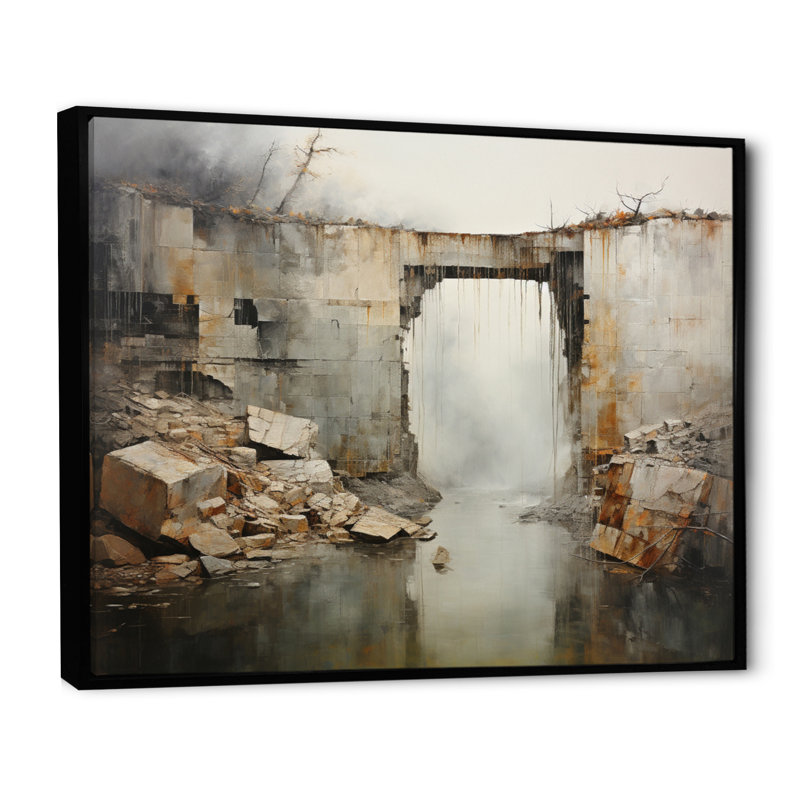 Impression sur toile, "Minimalisme Bridge Power", 30" H x 40" W, Cadre flottant noir