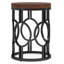 Table d'appoint ronde ronde avec structure ajourée en métal, table de bout rustique