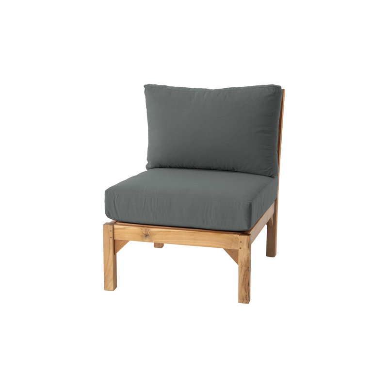 Huntington Teak Outdoor Armless Club Chair, Coal