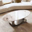 Table basse ovale en faux marbre, base contemporaine en acier inoxydable, table centrale moderne pour le salon-1210022005