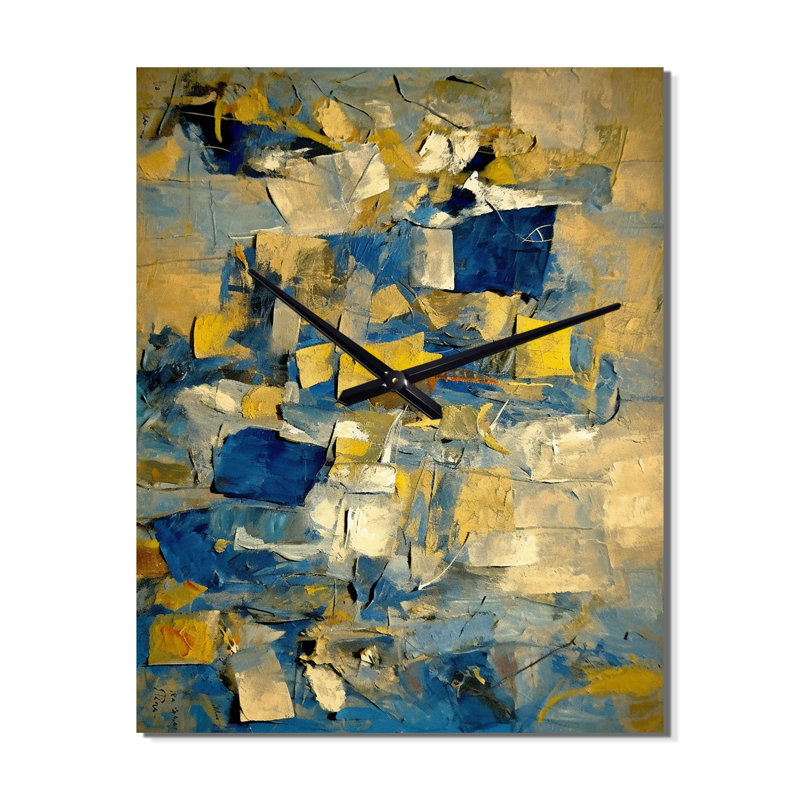 Horloge murale rétro rétro Sunset Expressionism I - Collages abstraits, H 32 po x l 24 po x P 1 po