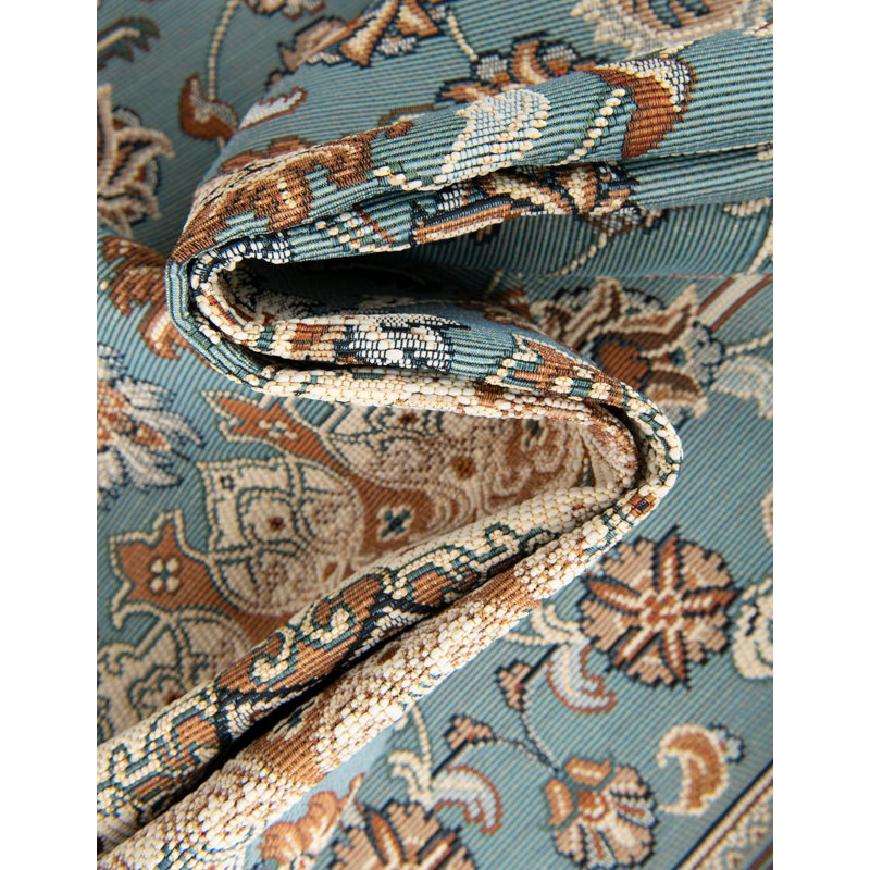 Tapis traditionnel bleu Tollefson, Carré 7 pi 10 po