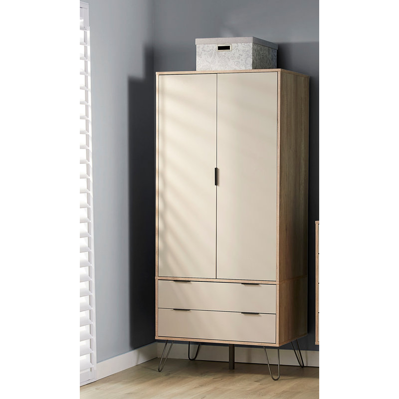 Eckert 2 Door, 2 Drawer Wardrobe Industrial Design