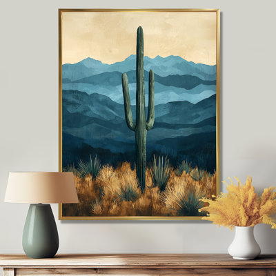 Margriet Cactus and Mountains I - Art mural de cactus pour le salon