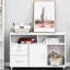 Imprimante bureau à domicile bureau mobile organisateur de bureau avec roulettes, 2 casiers verrouillables et tiroir, blanc