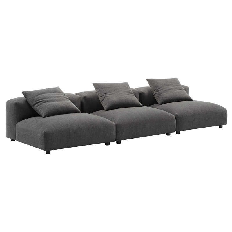 Canapé modulaire en tissu 3 pièces Solace, Gris anthracite