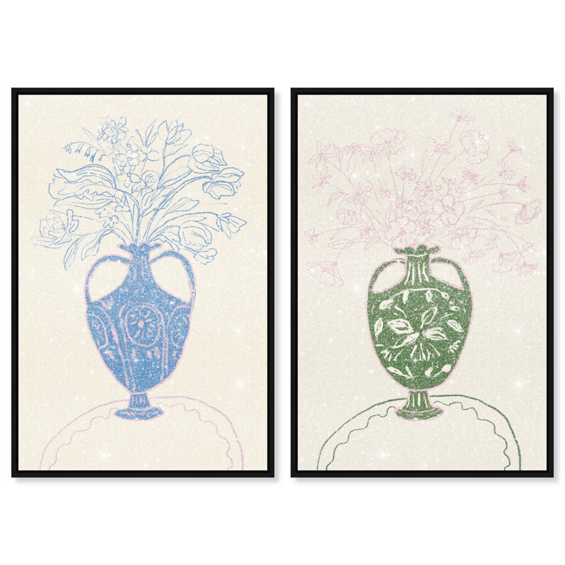 Flower Sutdio Set Set by Oliver Gal, Black Floater Frame, 11"H x 16"W