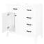 Meuble-lavabo de salle de bain 36 po blanc - autoportant moderne avec tiroirs, vasque en céramique, style-120994485