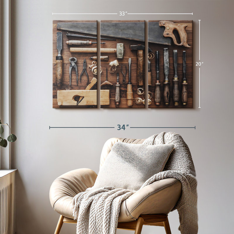 " Old Carpentry Tools " on, 20" H x 33" W