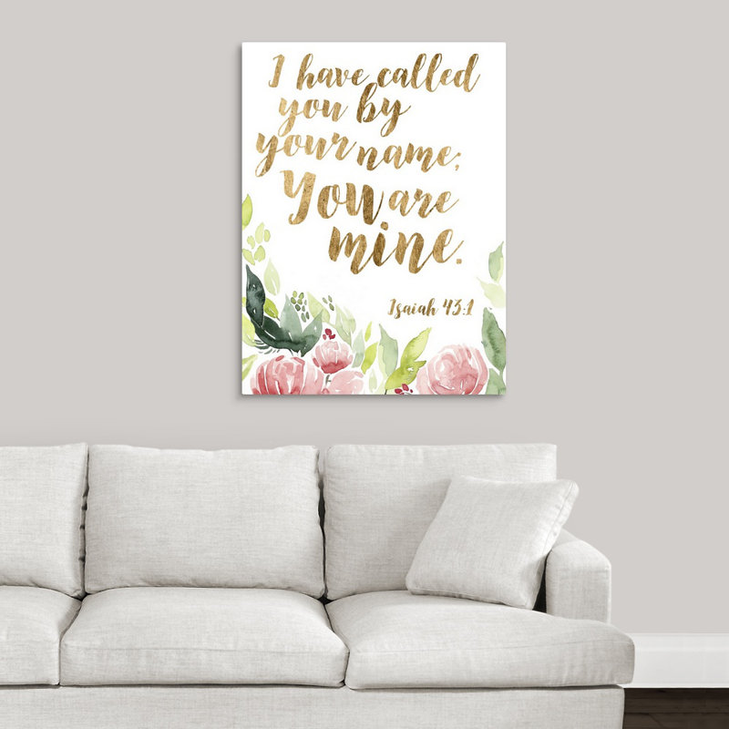 « grace words floral i », reproduction d’art textuel estampe numérique, H 16 po x l 12 po x P 1,5 po, Toile tendue