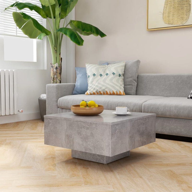 Etana Pedestal Coffee Table, Concrete Grey