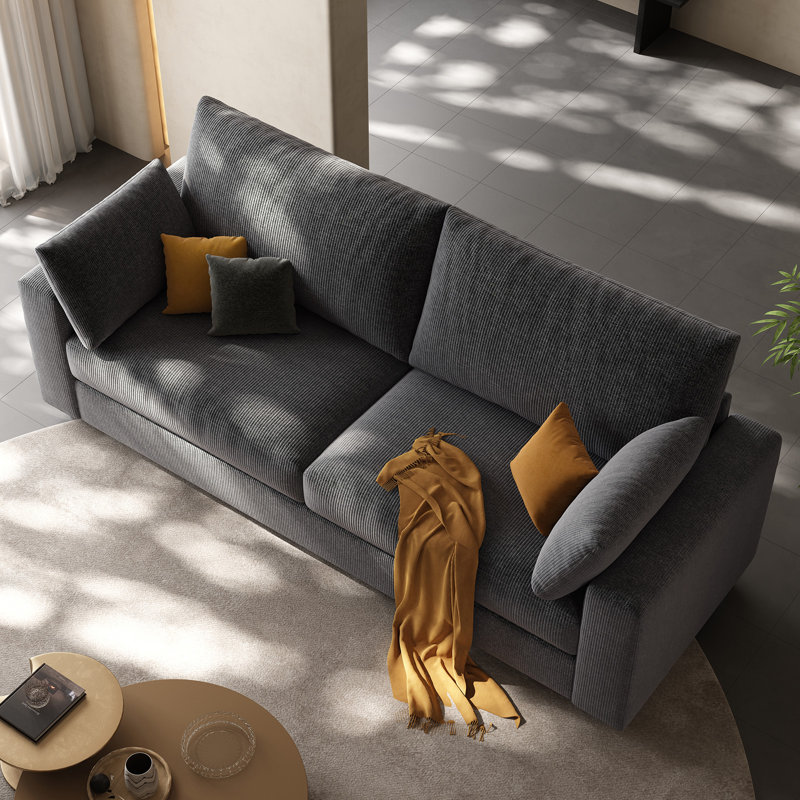 Canapé 71 po, causeuse moderne Mid-Century, Bleu gris