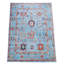 Square Modern Blue Oushak Machine Washable Area Rug with Built-in Padding and Non-Slip Backing-1417829785