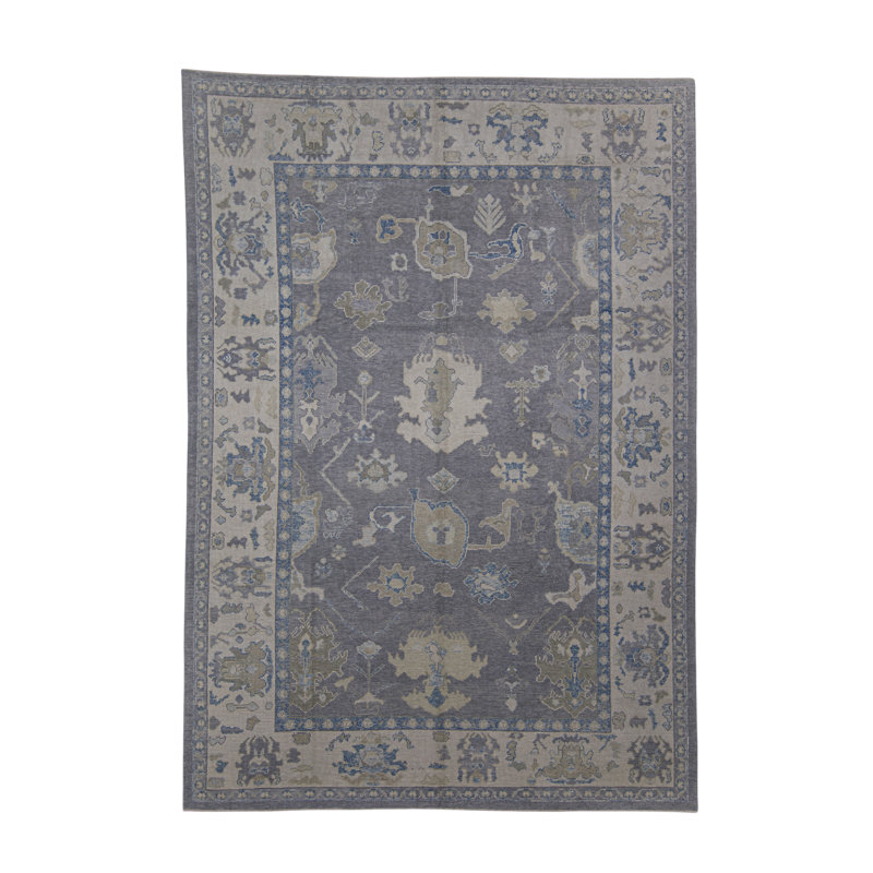 Tapis turc Oushak fait à la main 8 pi 11 po x 12 pi 9 po