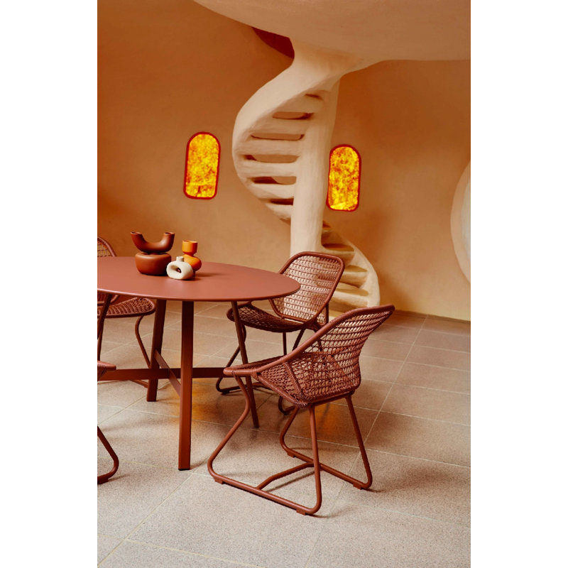 Sixties Outdoor Dining Side Chair, Liquorice