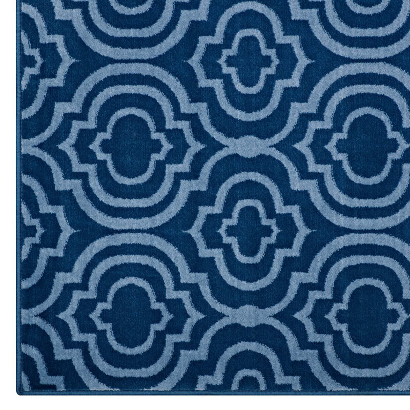 Moroccan Blue and Light Blue Trellis 8' x 10' Synthetic Area Rug