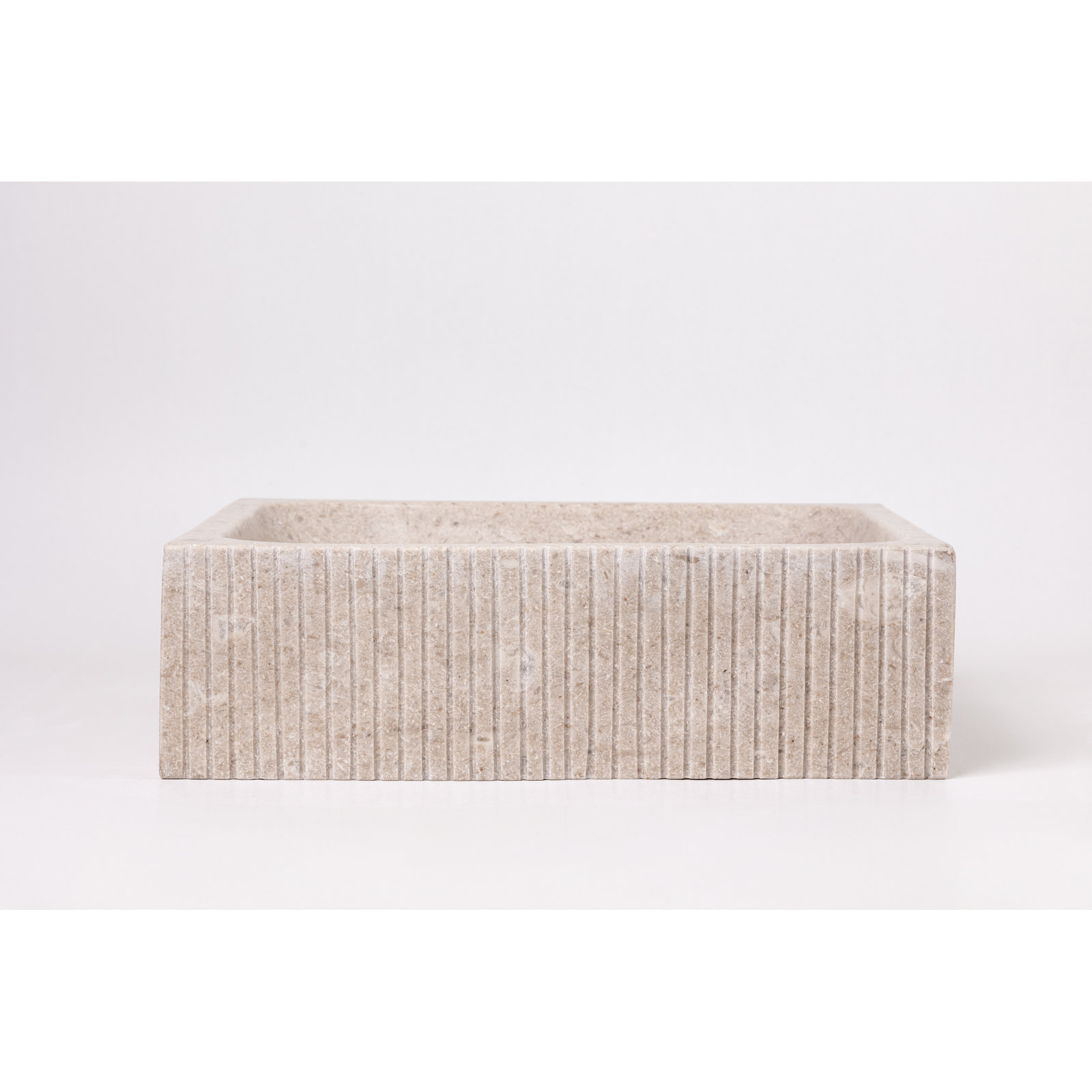 Rectangular Fluted Marble Vessel Sink