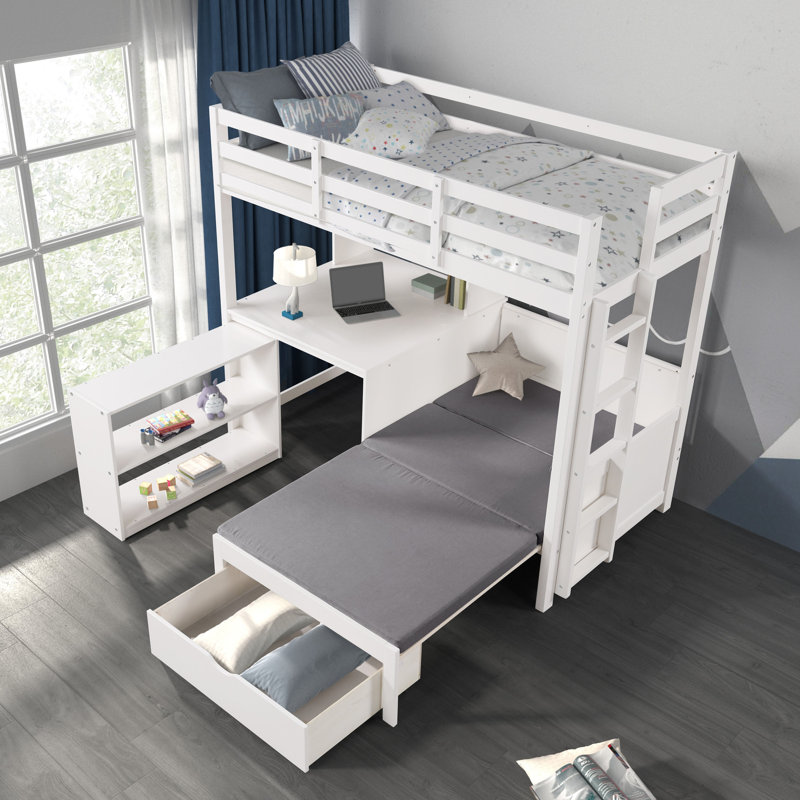 Imhotep Loft Bed With Bookcase
