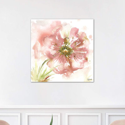 Blush Watercolour Poppy I by Tre Sorelle Studios - Wrapped Canvas Painting