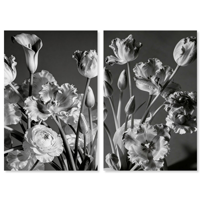Botanique Noir Set Floral & Botanical Canvas Print by Oliver Gal, Black Frame, 10 x 15, 15" H x 10" W, Gallery Wrapped