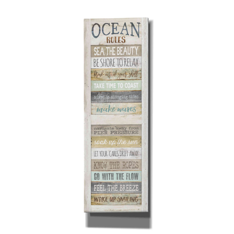 «Ocean Rules» par Marla Rae, art mural sur toile, H 60 po x l 20 po x P 1,5 po