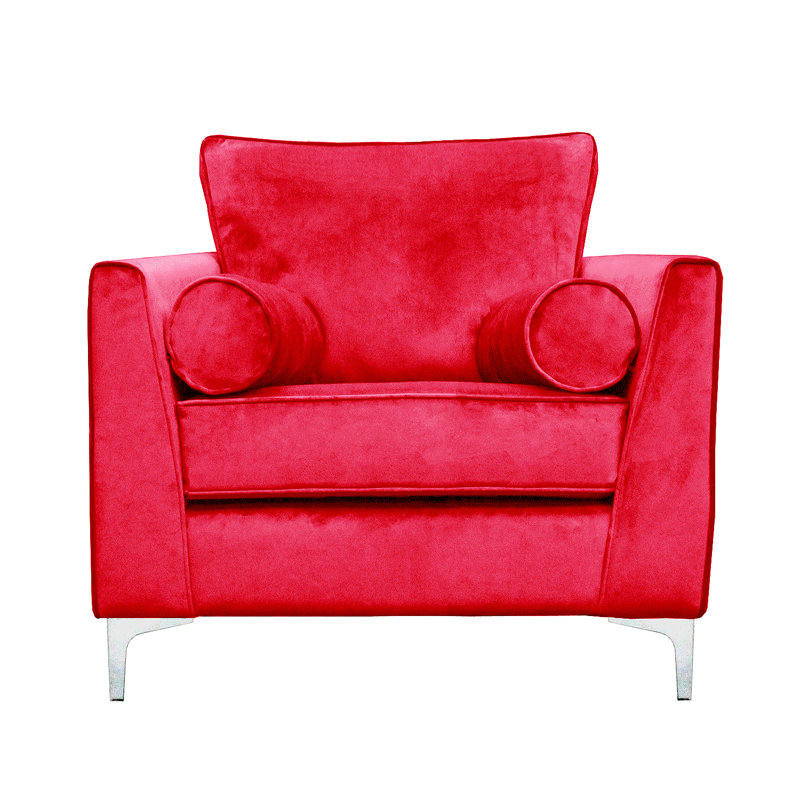 Giancarlo Velvet Armchair, Fuchsia