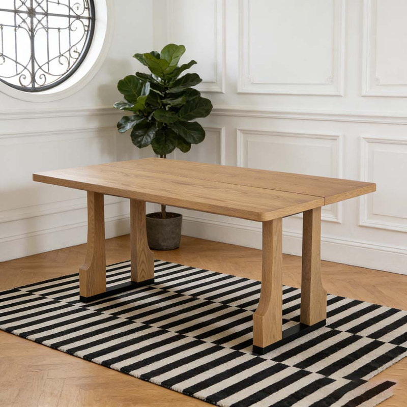 63" Rectangular Dining Table, Natural Ash