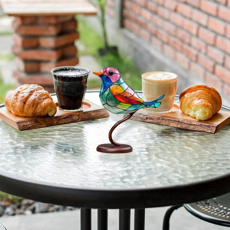 Ornement de statue d'oiseaux colorés