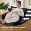 Canapé modulaire de 130 po de large avec repose-pieds