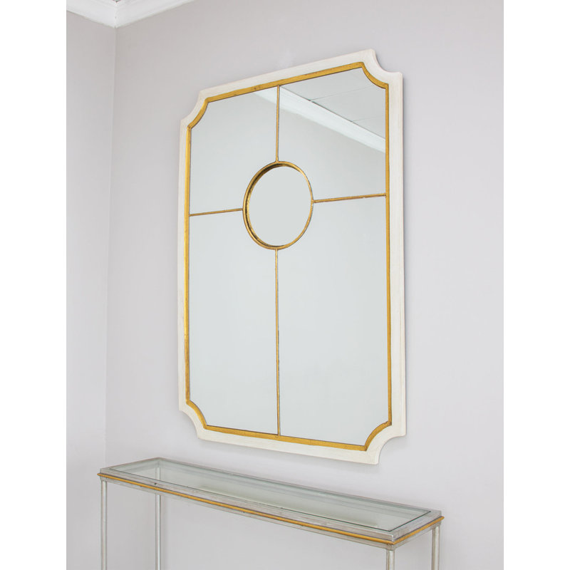 Tulip Flat Wall Mirror, White/Gold Leaf