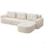 Canapé modulaire modulaire avec méridienne, structure en mousse-1340513395