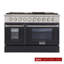 KUCHT Professional 48 po 6,7 pi cu Cuisinière au gaz naturel avec brûleurs scellés, plaque chauffante et deux fours - une convection - en acier inoxydable avec portes de four noires-50147973-50147978