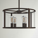 Luminaire suspendu tambour unique et remarquable à 4 lumières Canipe