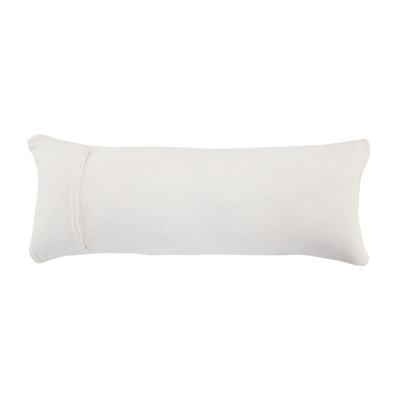 Natural Jute and Multicolored Cotton Striped Rectangular Throw Pillow