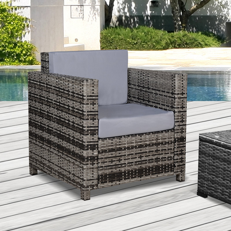Aalijah Metal Outdoor Lounge Chair