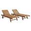 Chaise longue d'extérieur en bois d'eucalyptus Caspian, ensemble de 2