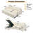L-shaped Velvet Upholstered Sleeper Sofa and Chaise with Toss Pillows-1175793797