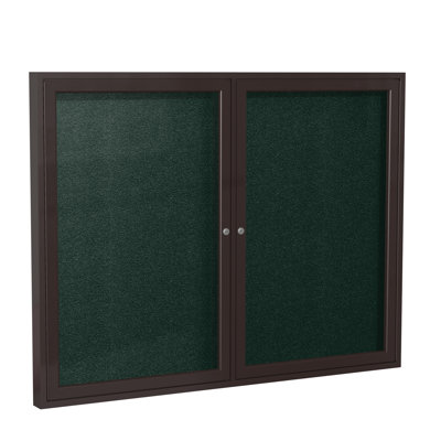 Ghent No Vinyl Enclosed Cabinet Metal Bulletin Board