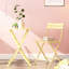Ensemble de 3 bistro de patio pliable de couleur jaune - Mobilier en métal pour la salle à manger
