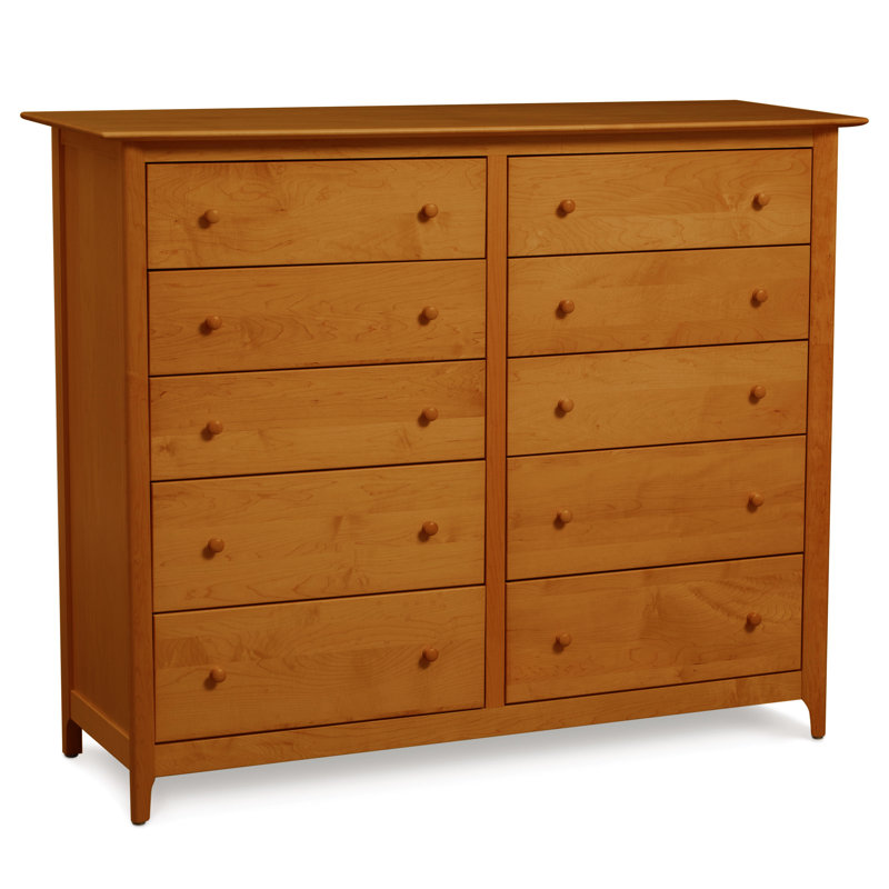 Commode à 10 tiroirs 59,25 po Sarah, Cerisier d'automne