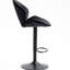 Lot de 2 chaises de bar ajustables avec dossier et repose-pieds, noires, hauteur comptoir, pour cuisine ou pub.