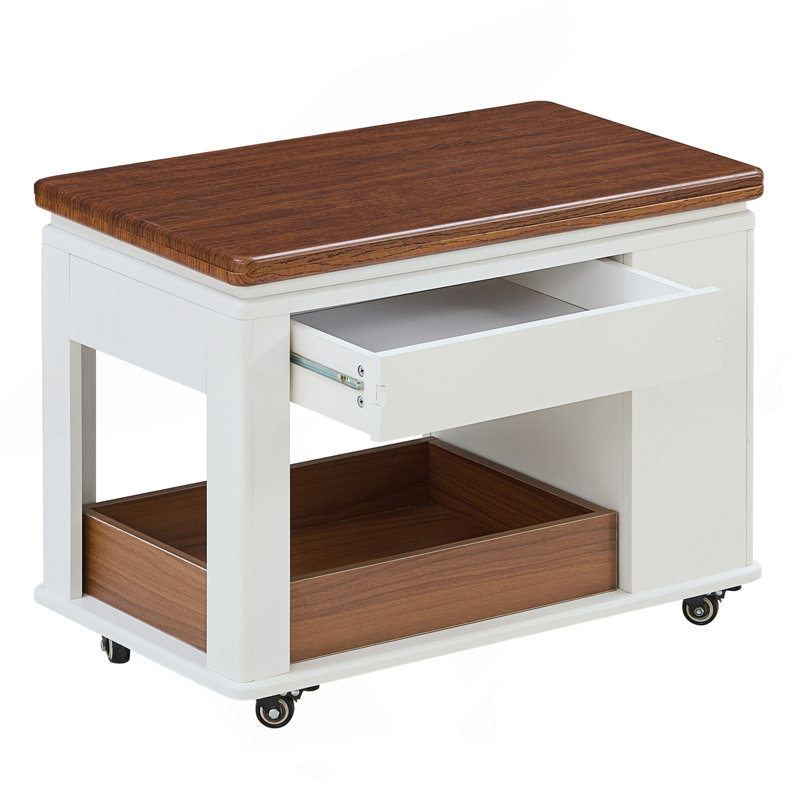 27.6'' Modern Multi-Function Coffee Table/Side Table With Foldable Top & Casters (Only Including Table)