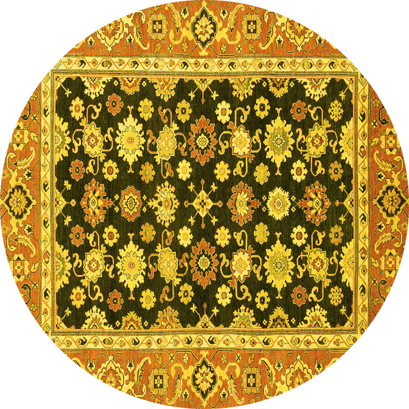 Washable Oriental Indoor Rug, Round 6'